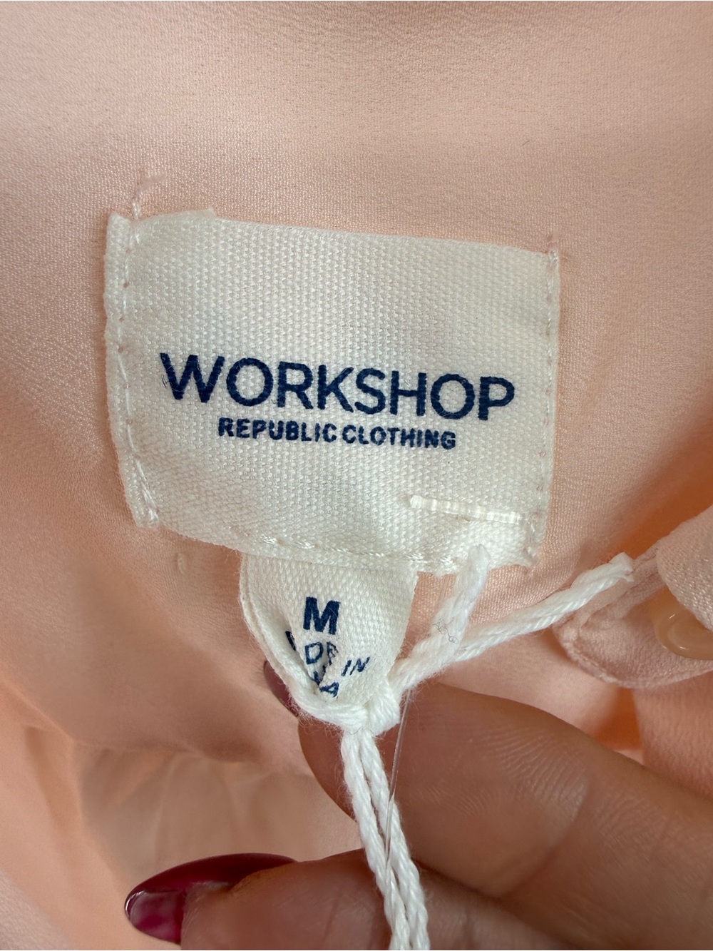 Workshop Republic Clothing Sleeveless Pink Button-Front Cocktail Print Blouse - Picture 3 of 8